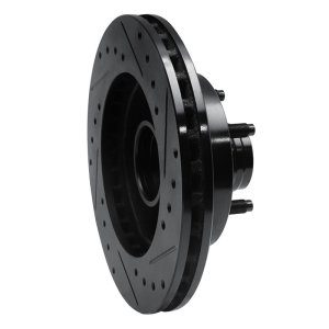 Ford Ranger Brake Rotor (1) - Front Left - R1 Concepts - Drilled & Slotted - Black - `98-`02